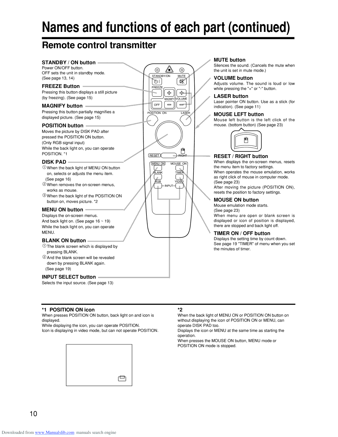 Hitachi CP-S845W specifications Remote control transmitter 