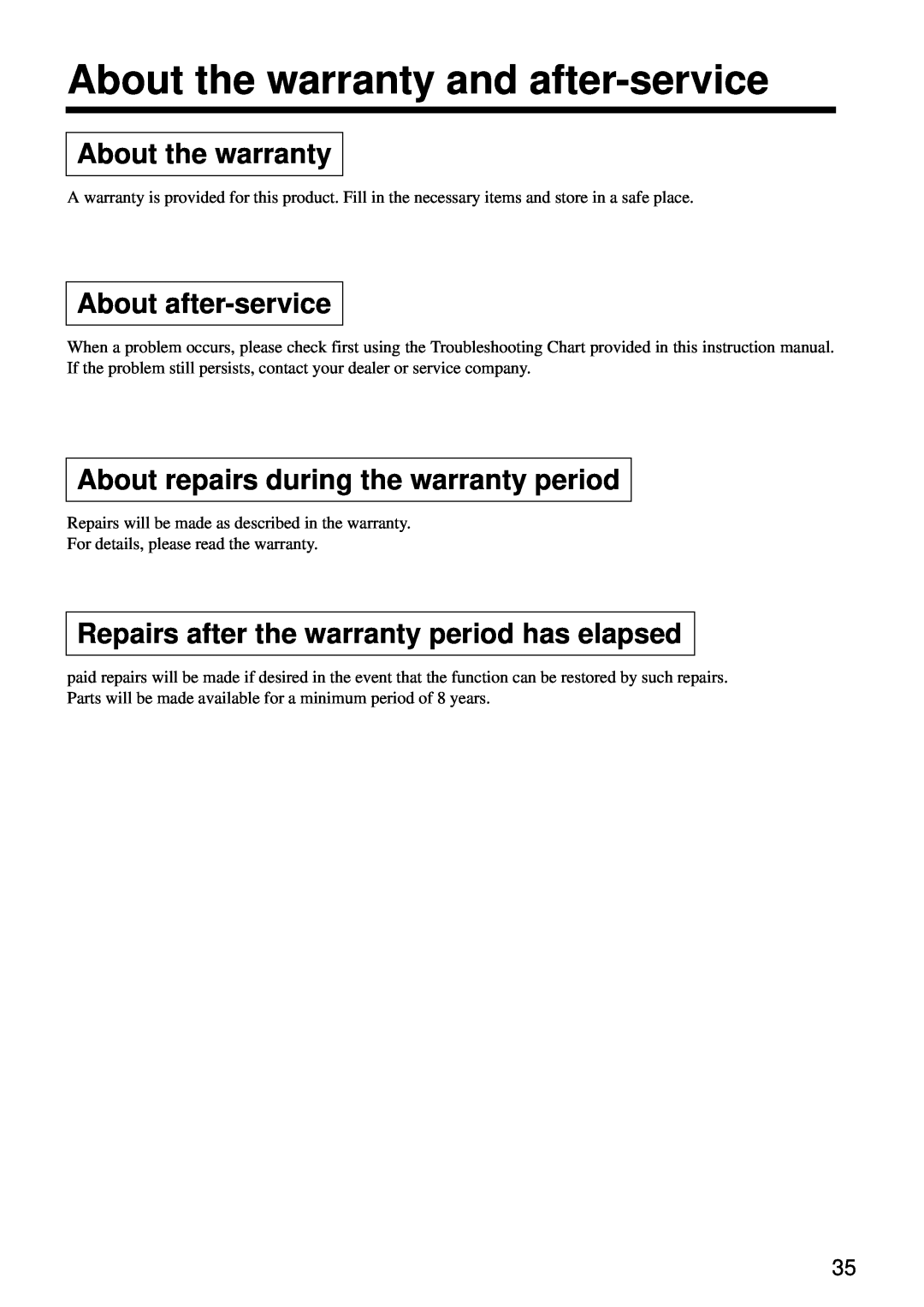 Hitachi CP-S860W About the warranty and after-service, About after-service, About repairs during the warranty period 