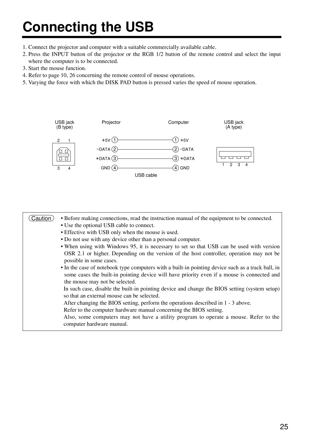 Hitachi CP-S860W user manual Connecting the USB 