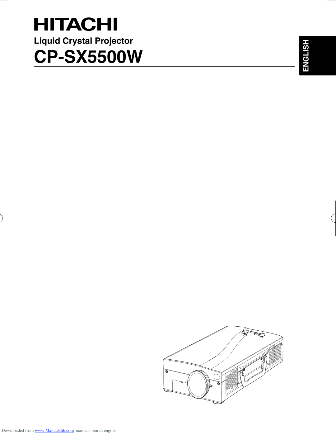 Hitachi CP-SX5500W manual 
