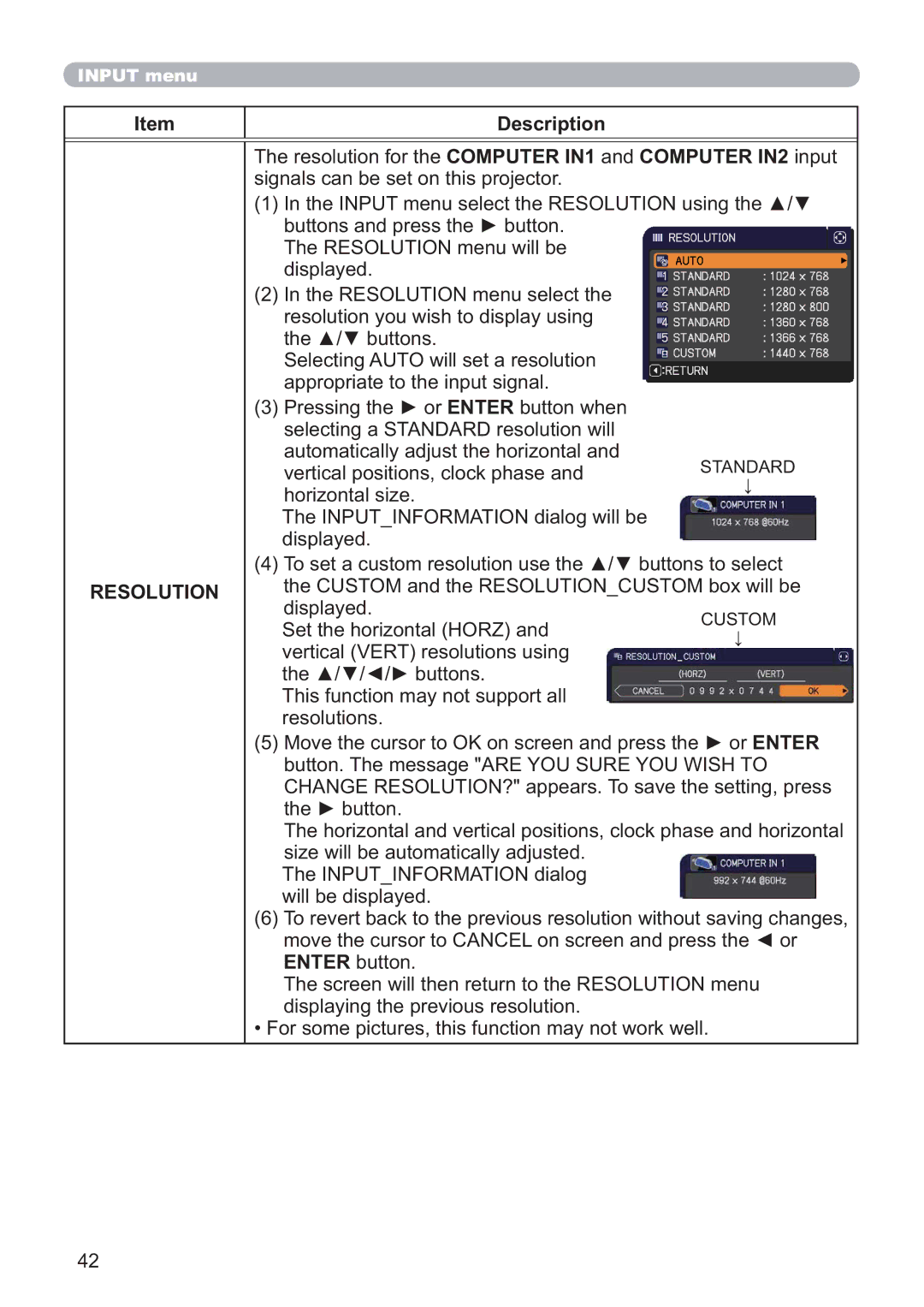 Hitachi CP-WX4021N, CP-X5021N user manual Resolution 