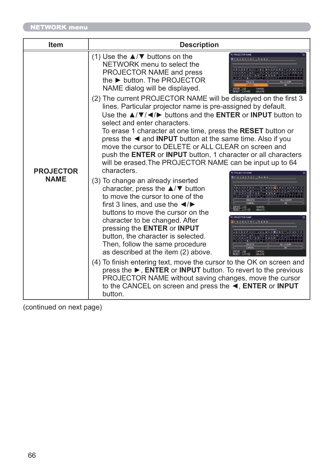 Hitachi CP-WX4021N, CP-X5021N user manual Projector Name 