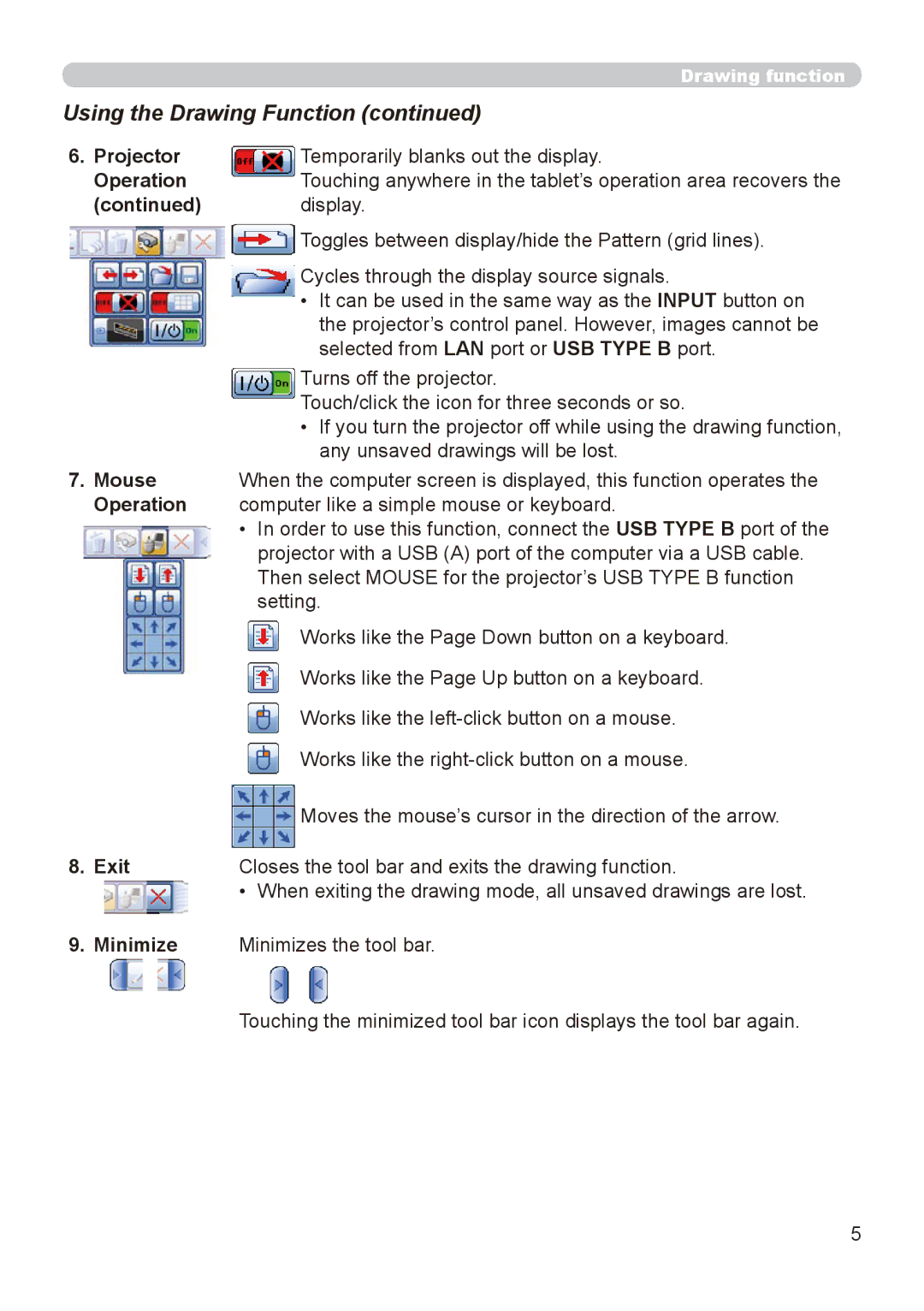 Hitachi CP-X8150, CP-WX8240 user manual Mouse, Exit 