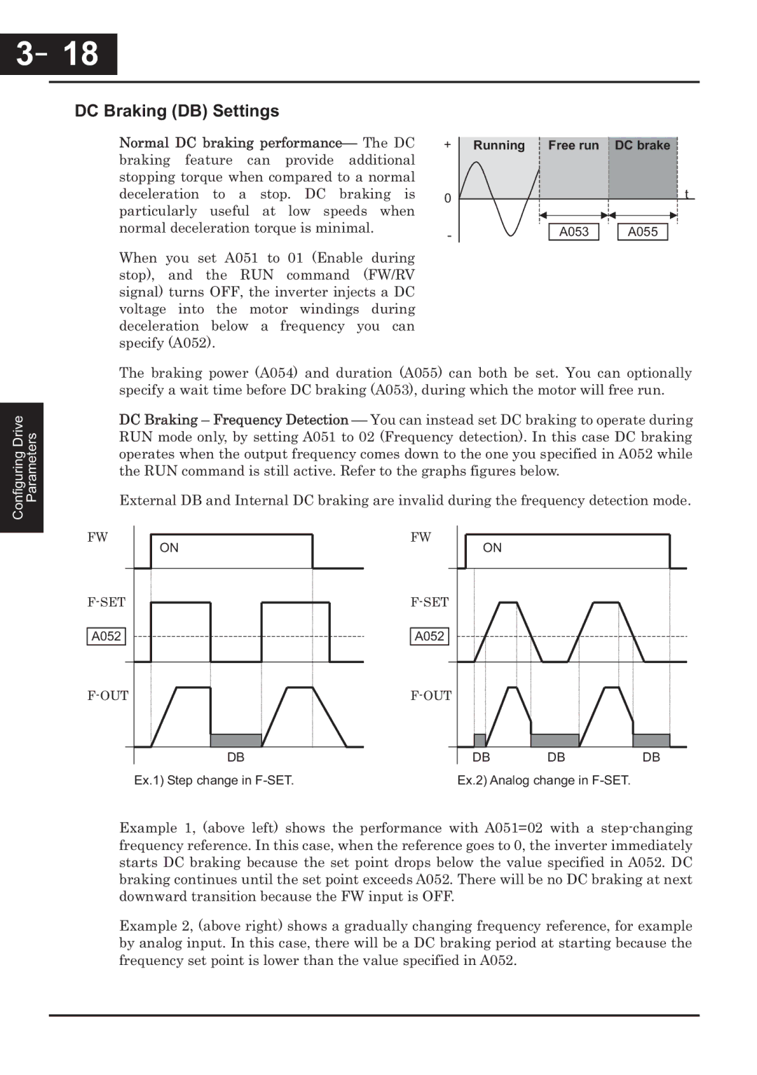 Hitachi CP-X200 instruction manual －18, DC Braking DB Settings 