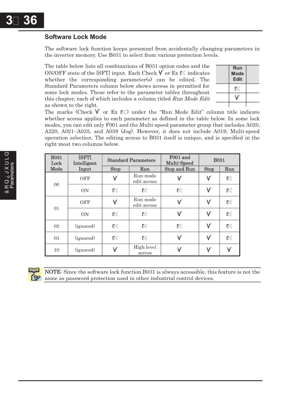 Hitachi CP-X200 instruction manual －36, 36, Software Lock Mode 