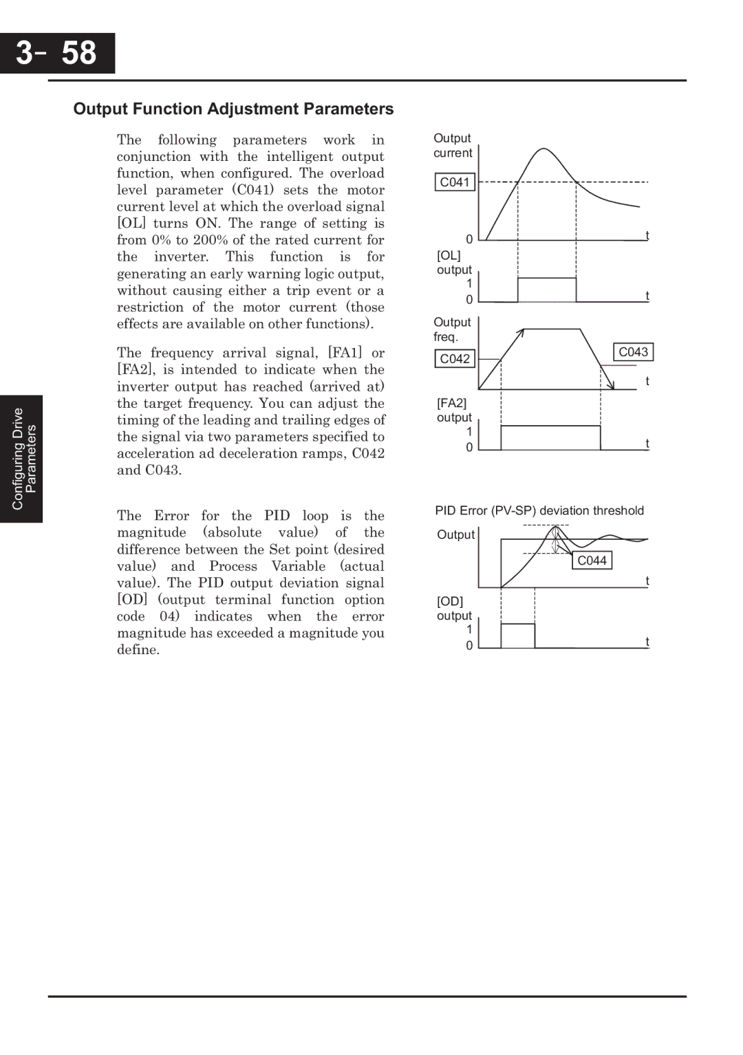 Hitachi CP-X200 instruction manual －58, 58, Output Function Adjustment Parameters 