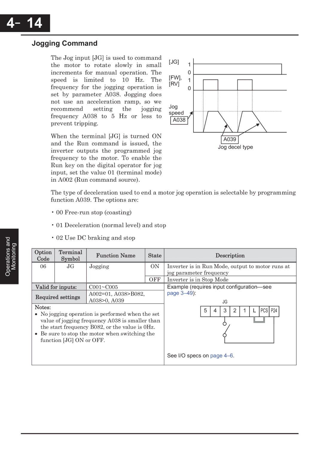 Hitachi CP-X200 instruction manual －14, Jogging Command 