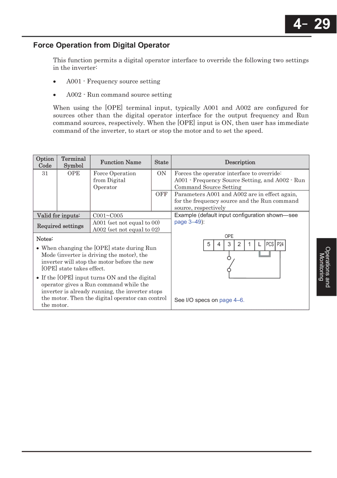 Hitachi CP-X200 instruction manual －29, Force Operation from Digital Operator 