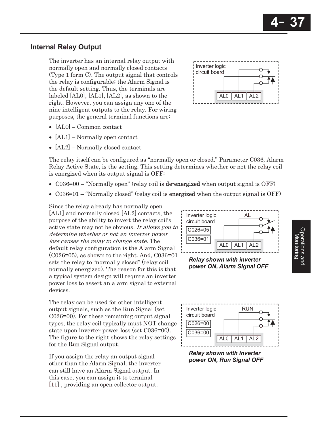 Hitachi CP-X200 instruction manual －37, Internal Relay Output 