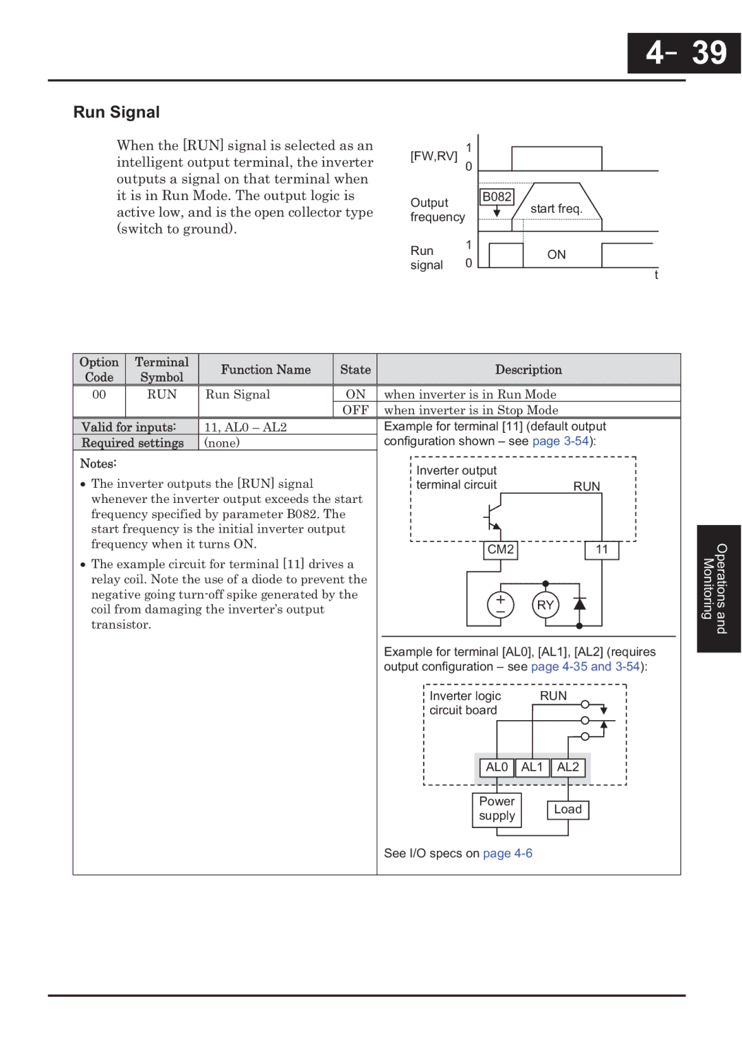 Hitachi CP-X200 instruction manual －39, Run Signal 