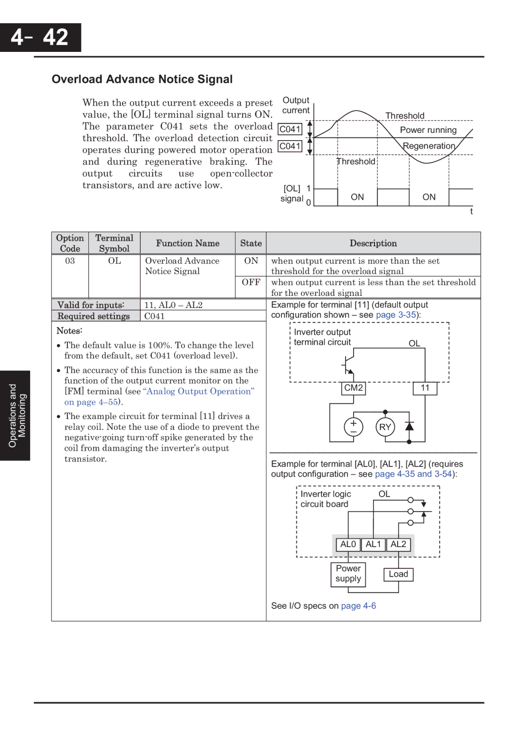 Hitachi CP-X200 instruction manual －42, Overload Advance Notice Signal 