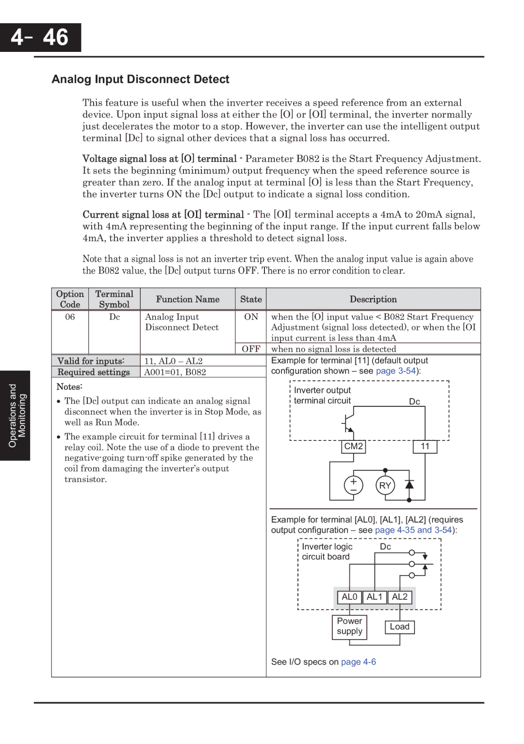 Hitachi CP-X200 instruction manual －46, Analog Input Disconnect Detect 