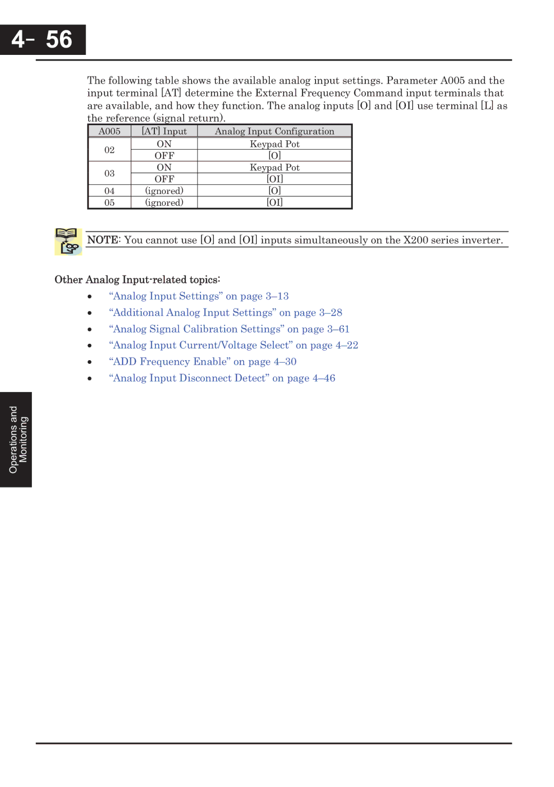 Hitachi CP-X200 instruction manual －56, Other Analog Input-related topics 