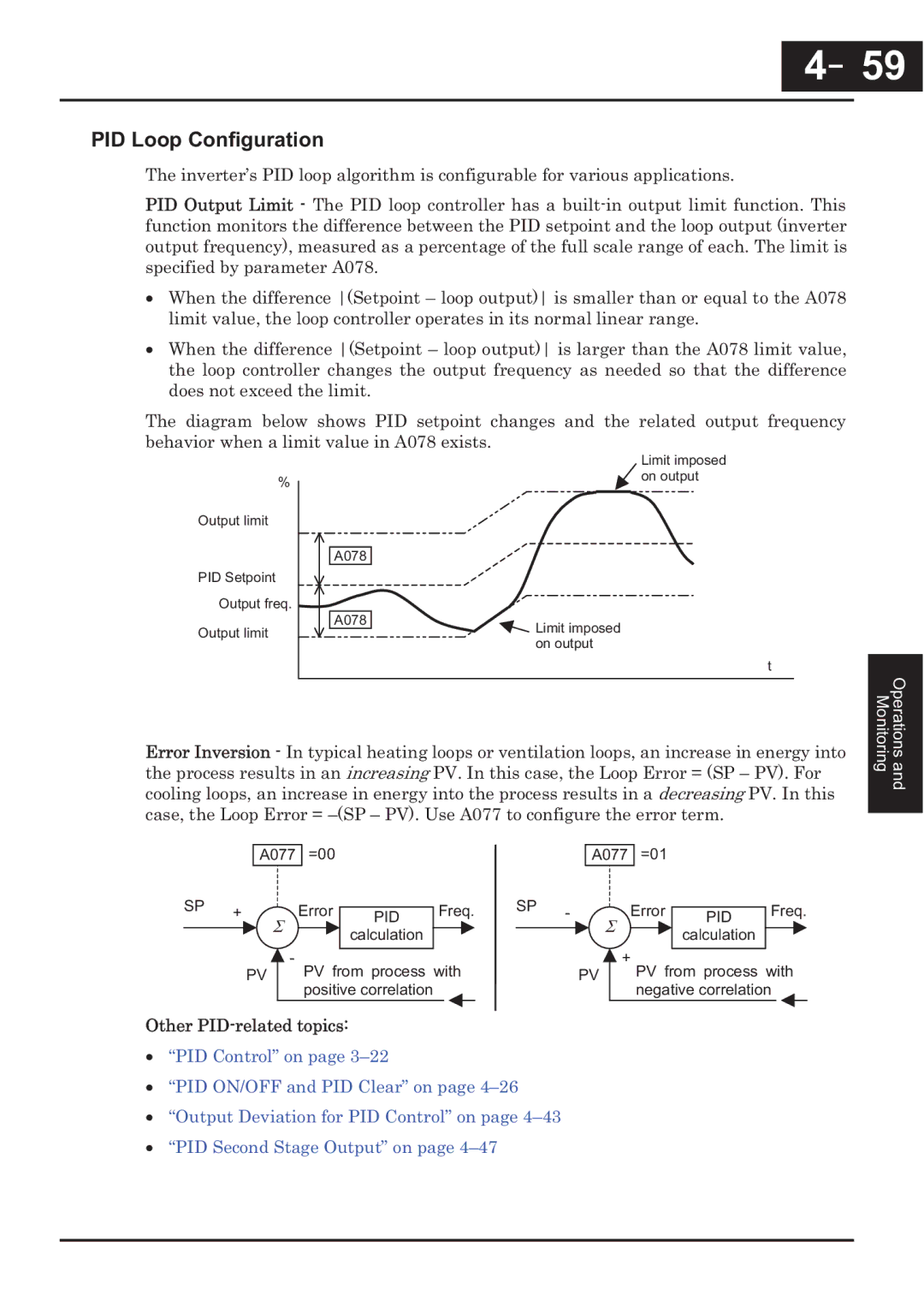 Hitachi CP-X200 instruction manual 59, PID Loop Configuration, Other PID-related topics 