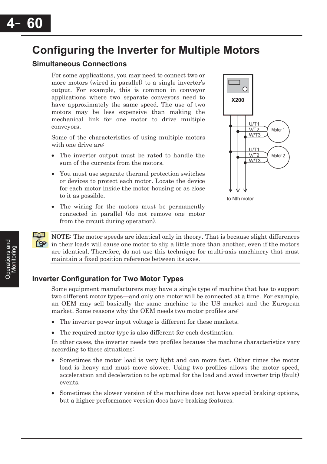 Hitachi CP-X200 instruction manual Configuring the Inverter for Multiple Motors, Simultaneous Connections 