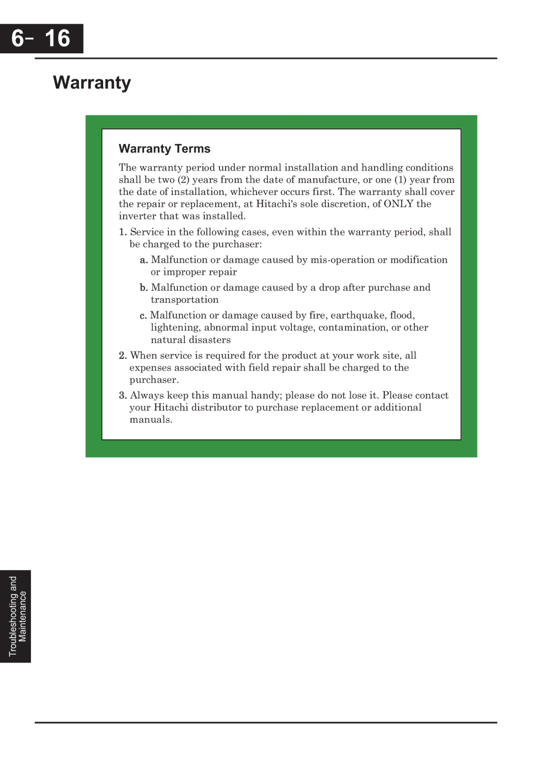 Hitachi CP-X200 instruction manual Warranty Terms 