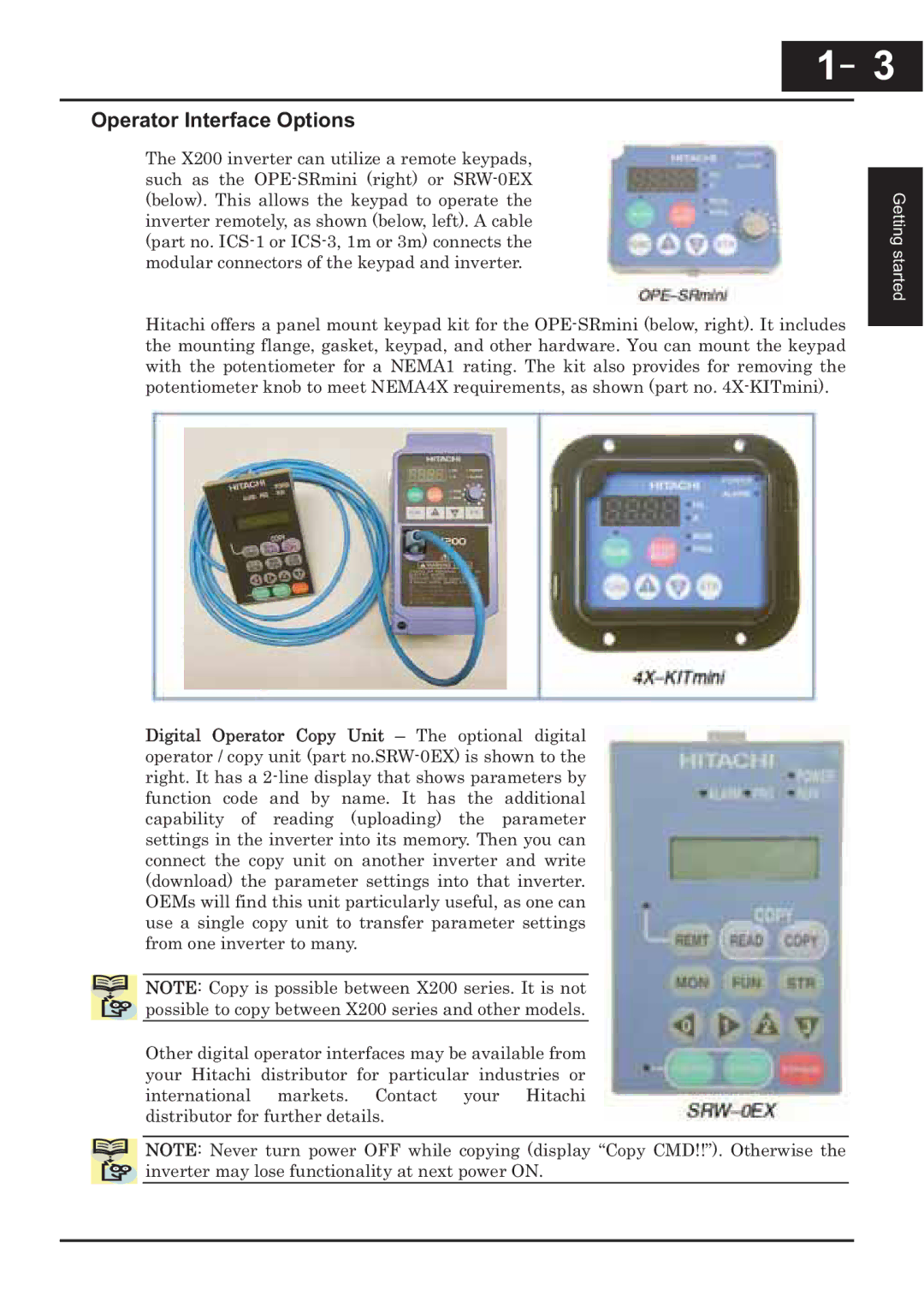 Hitachi CP-X200 instruction manual Operator Interface Options 