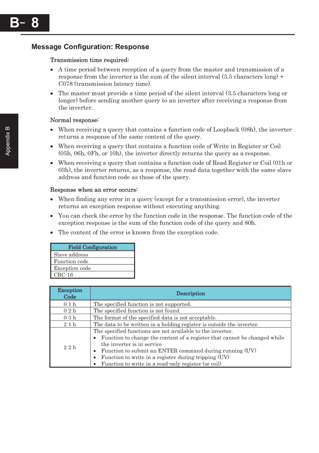 Hitachi CP-X200 instruction manual Message Configuration Response 