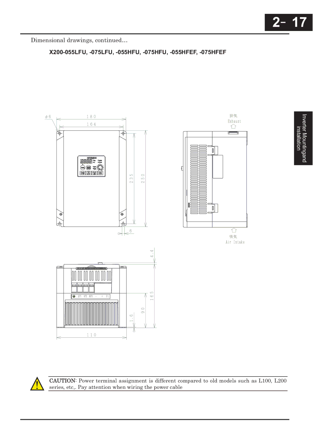 Hitachi CP-X200 instruction manual X200-055LFU, -075LFU, -055HFU, -075HFU, -055HFEF, -075HFEF 