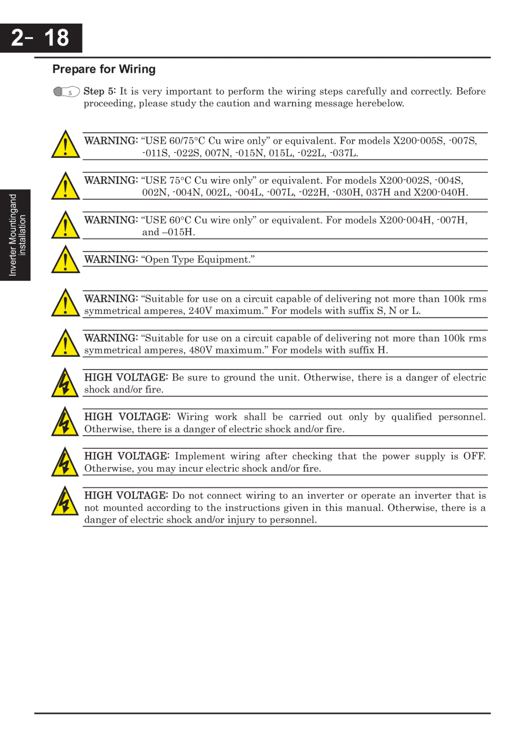 Hitachi CP-X200 instruction manual －18, Prepare for Wiring 