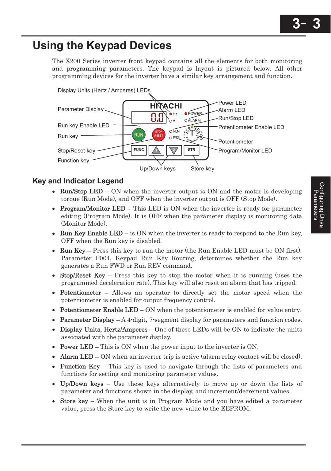 Hitachi CP-X200 instruction manual Using the Keypad Devices, Key and Indicator Legend 