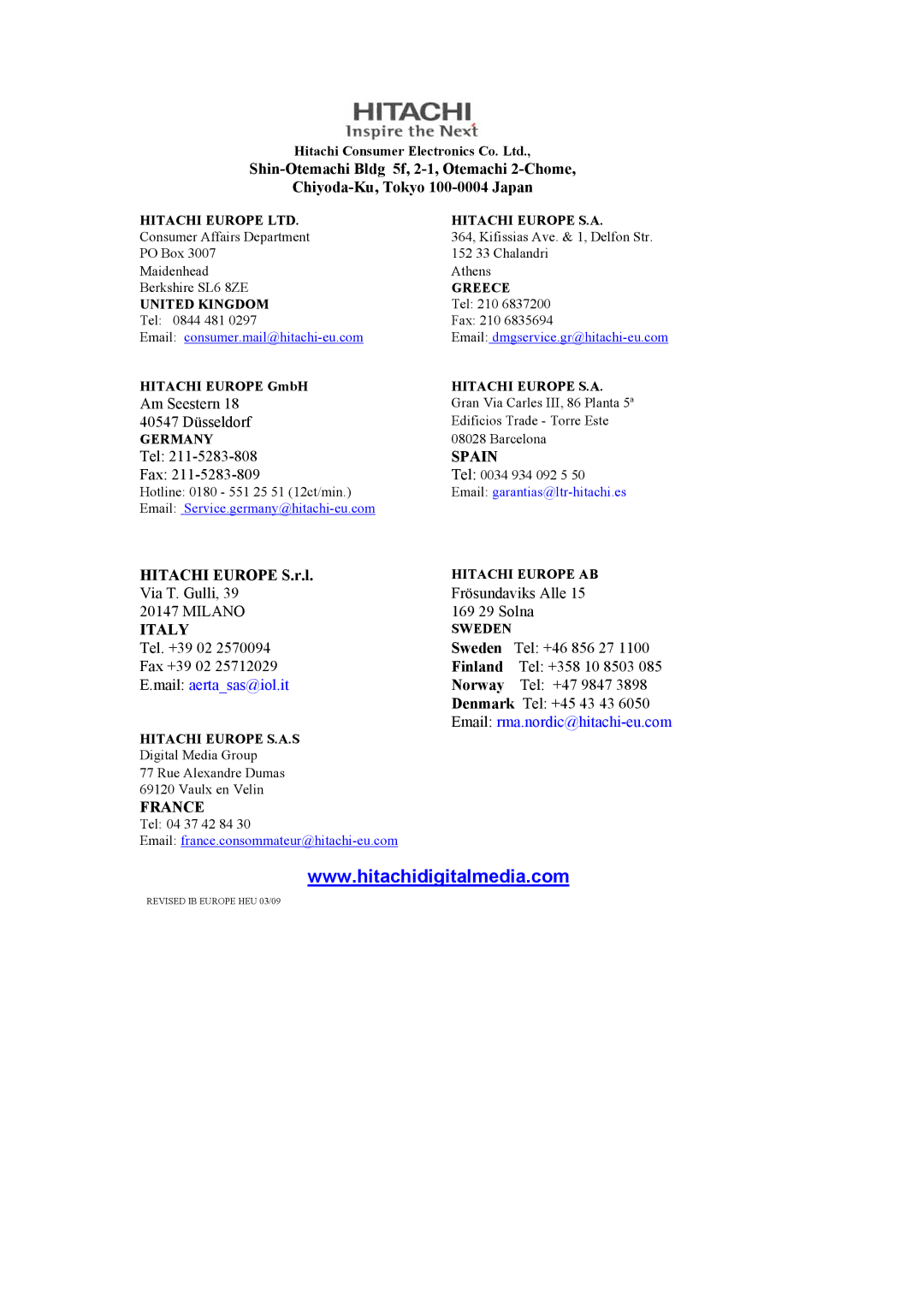 Hitachi CP-X3010Z, CP-X2011, CP-X3511, CP-X2511, CP-X3011 user manual France 