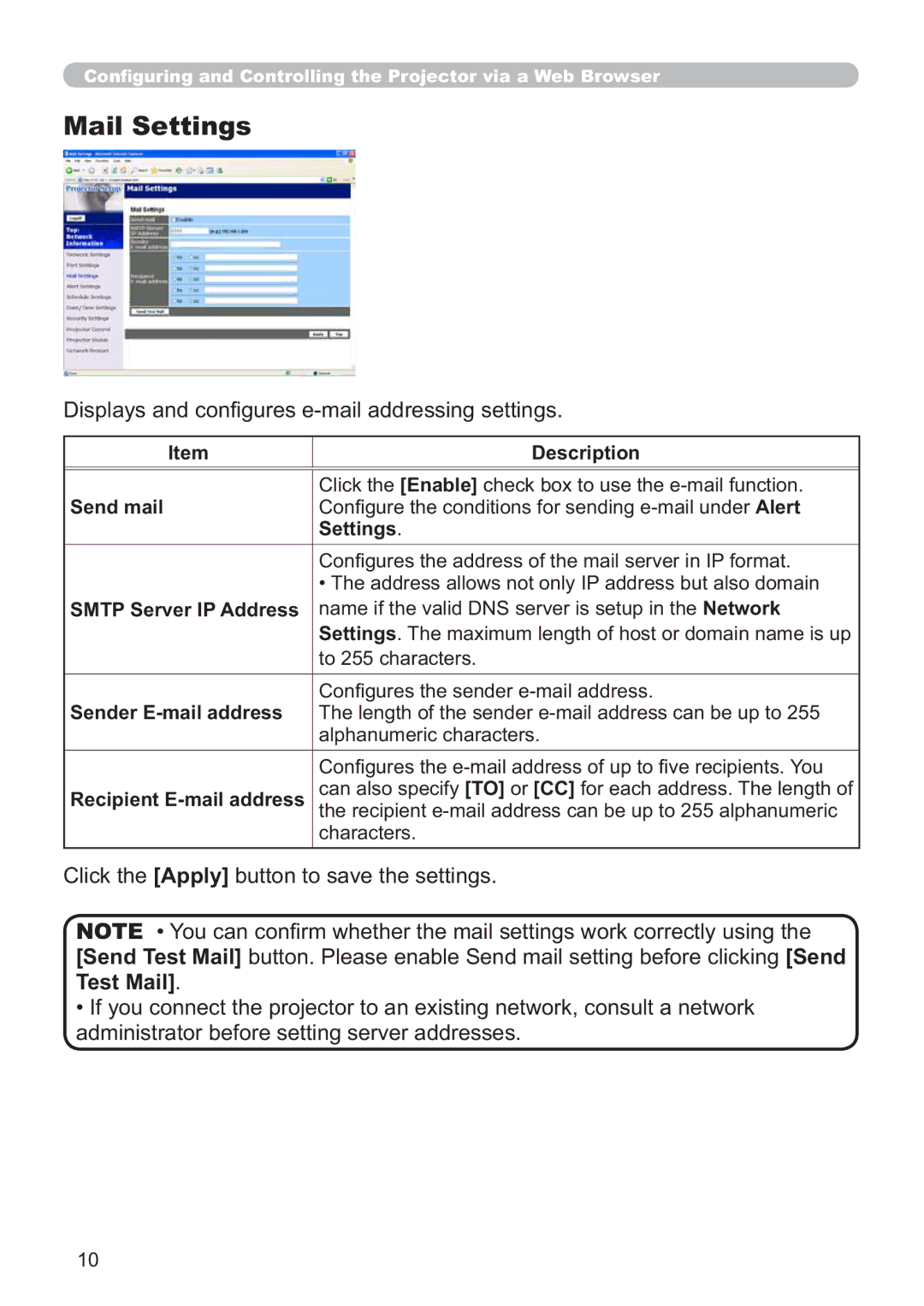 Hitachi CP-X205, CP-X305 user manual 0DLO6HWWLQJV, Lvsod\VDqgFrq¿JxuhvHPdloDgguhvvlqjVhwwlqjv, WrFkdudfwhuv 