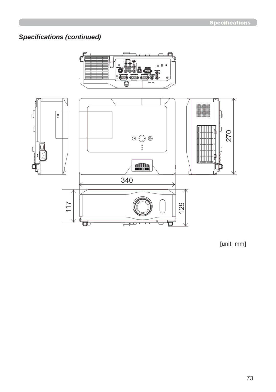 Hitachi CP-X306, CP-X206 user manual Specifications 