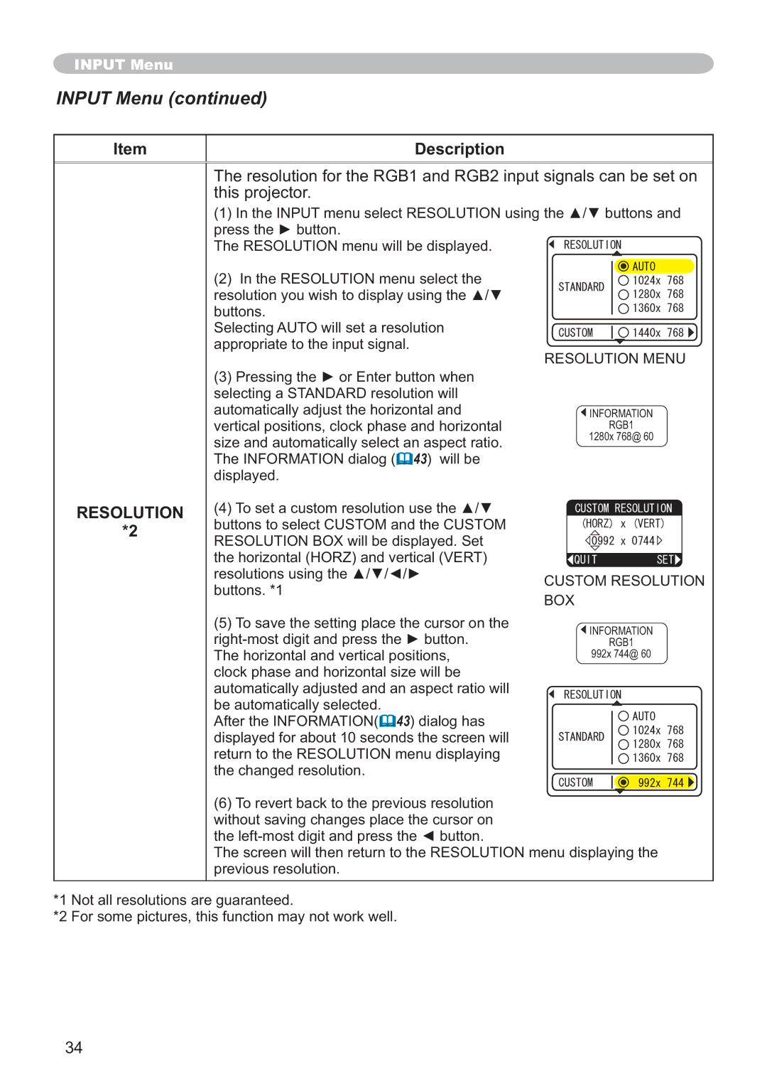 Hitachi CP-X251 user manual Resolution, SuhvvWkhŹExwwrq 