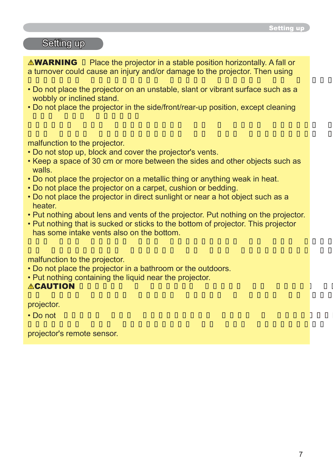 Hitachi CP-X251 user manual Setting up, WkhDlu¿Owhu 