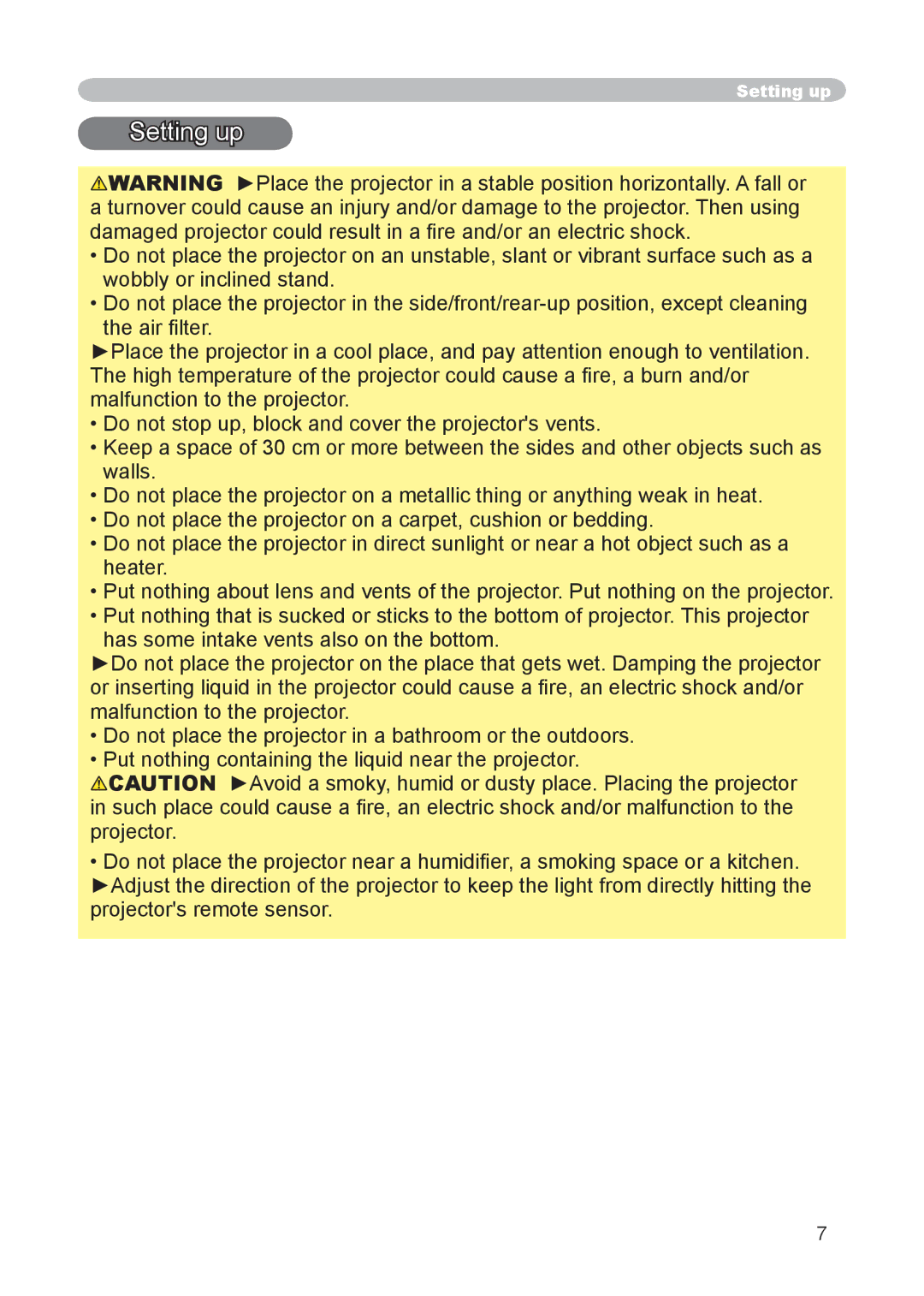 Hitachi CP-X255 user manual Setting up 