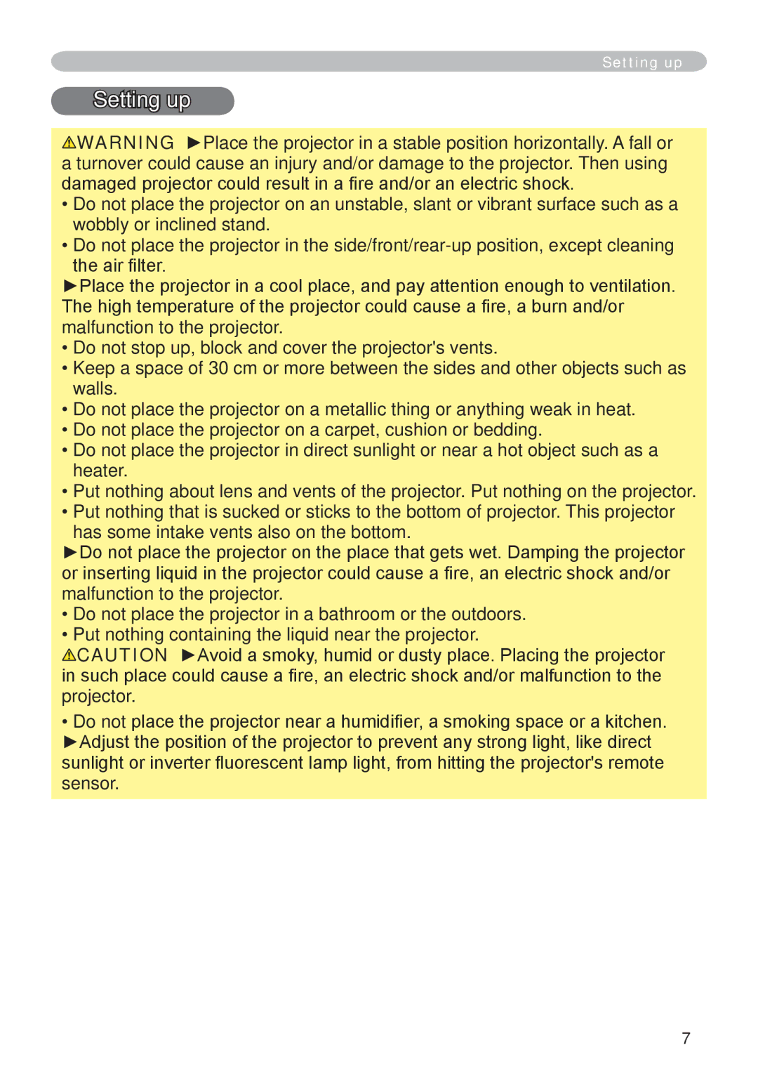 Hitachi CP-X265 user manual Setting up 