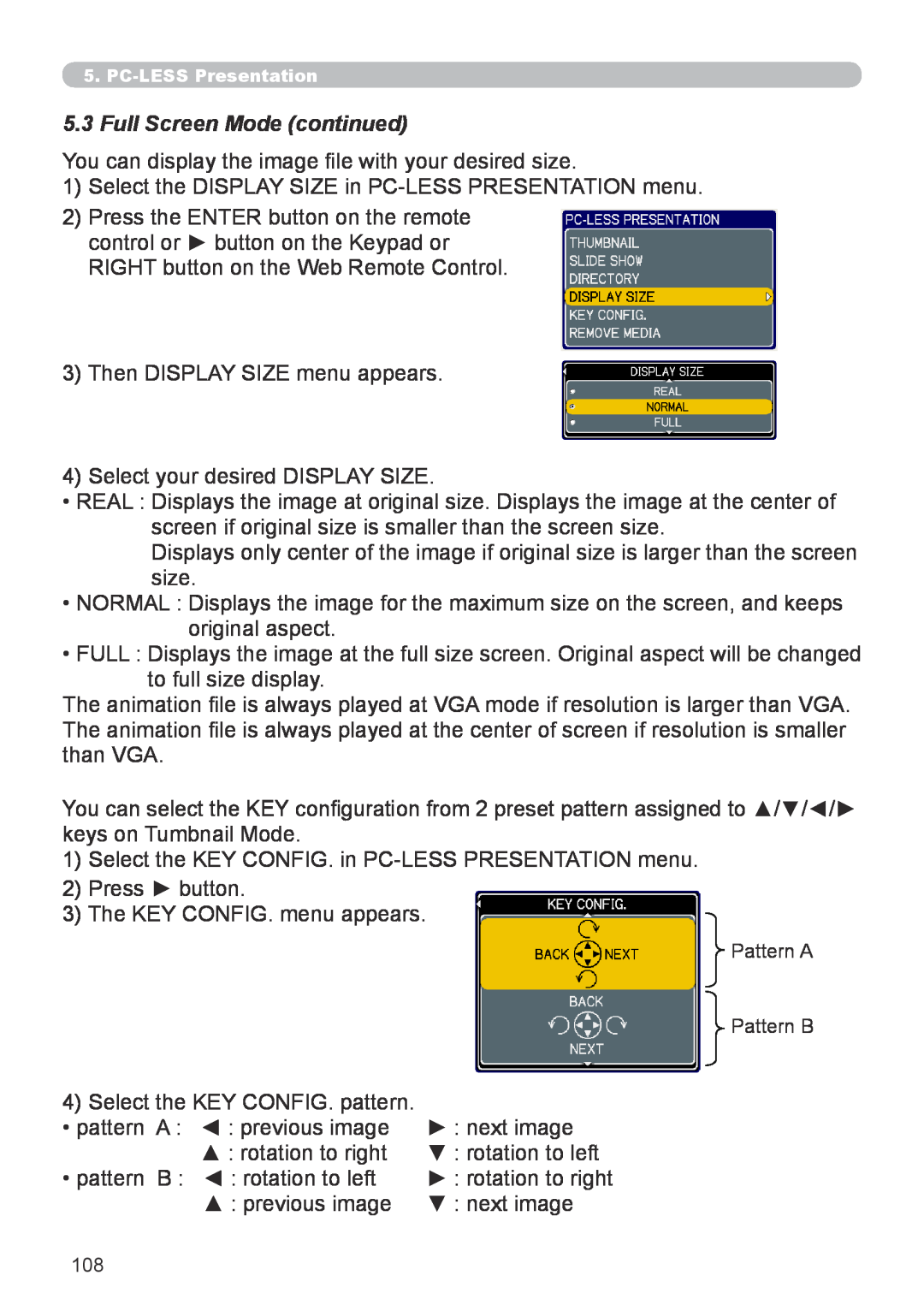 Hitachi CP-X267 user manual 5.3Full Screen Mode continued 