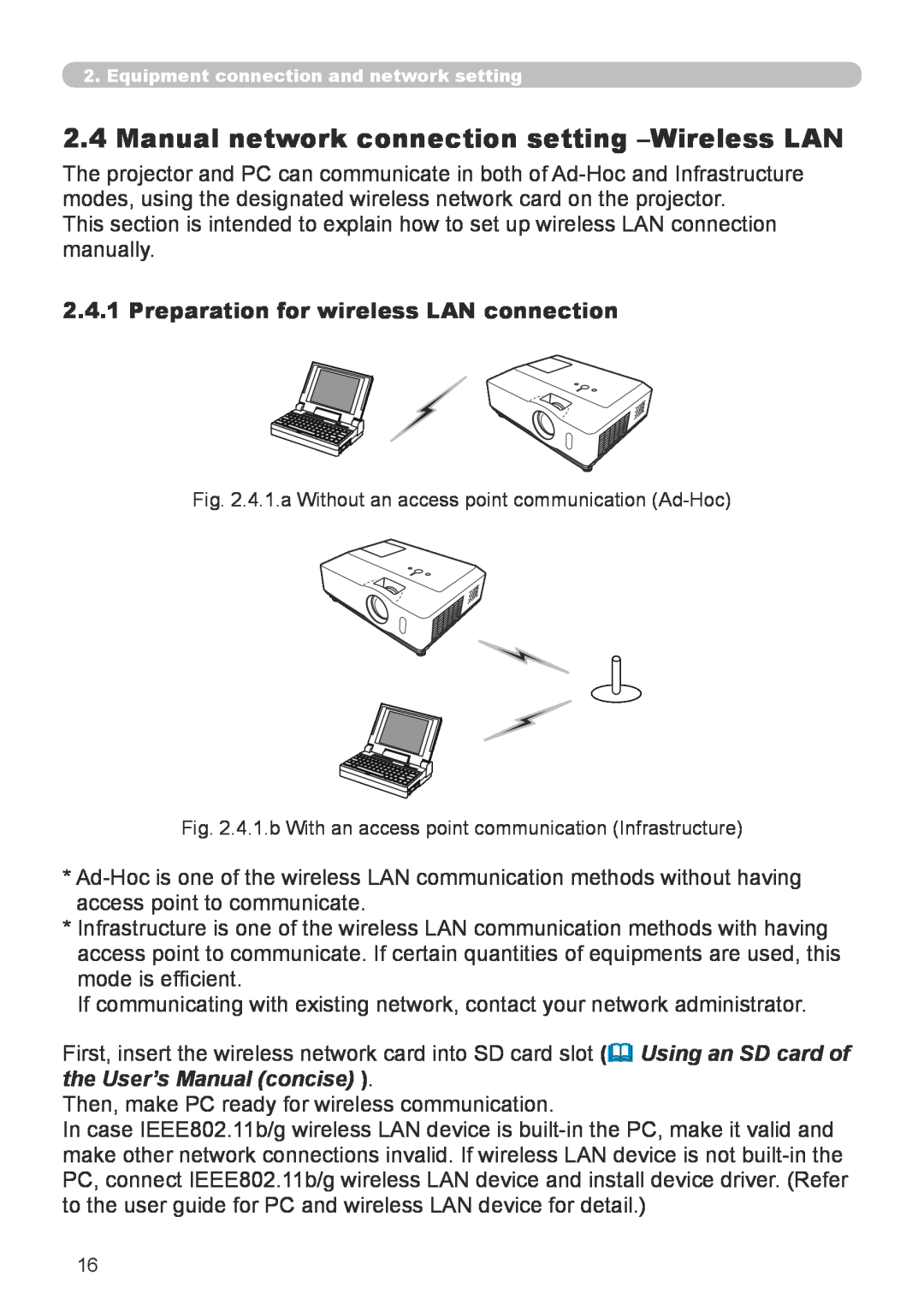 Hitachi CP-X267 user manual Preparation for wireless LAN connection 