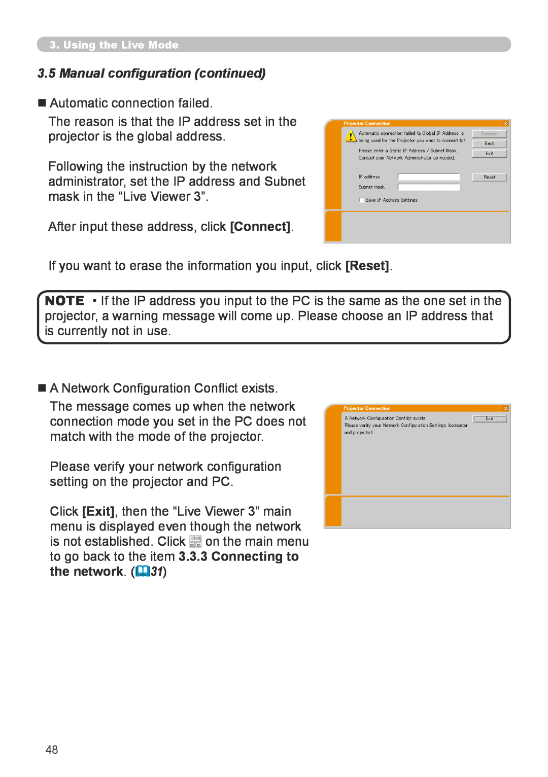 Hitachi CP-X267 user manual 3.5Manual configuration continued 