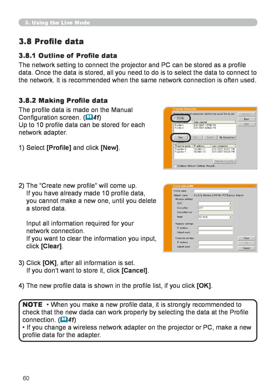 Hitachi CP-X267 user manual Outline of Profile data, Making Profile data 