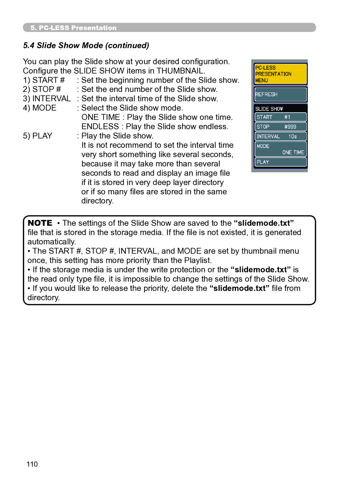 Hitachi CP-X267 user manual Slide Show Mode 