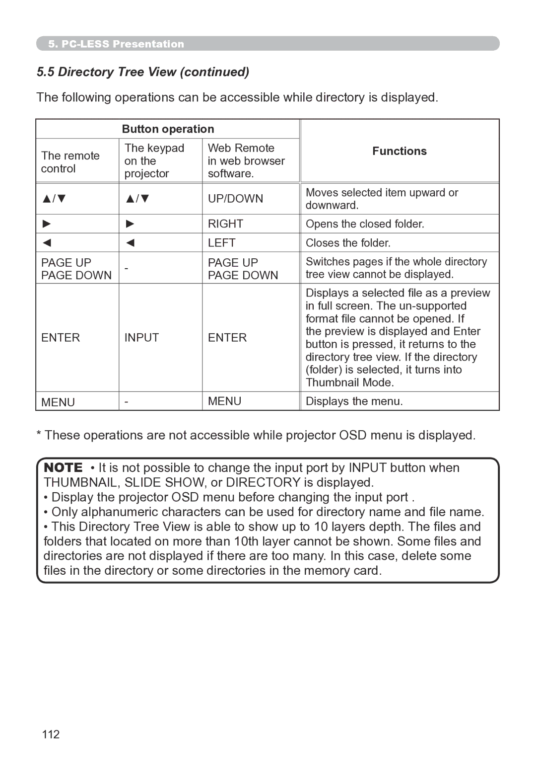 Hitachi CP-X267 user manual Directory Tree View, Down 