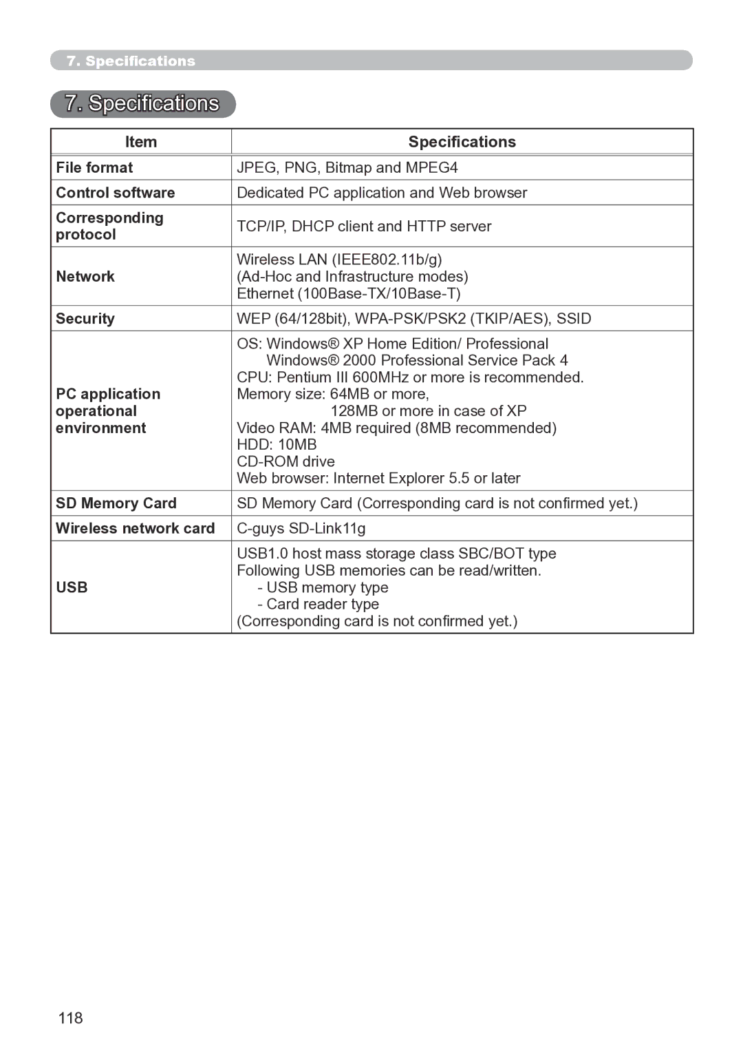 Hitachi CP-X267 user manual Specifications 