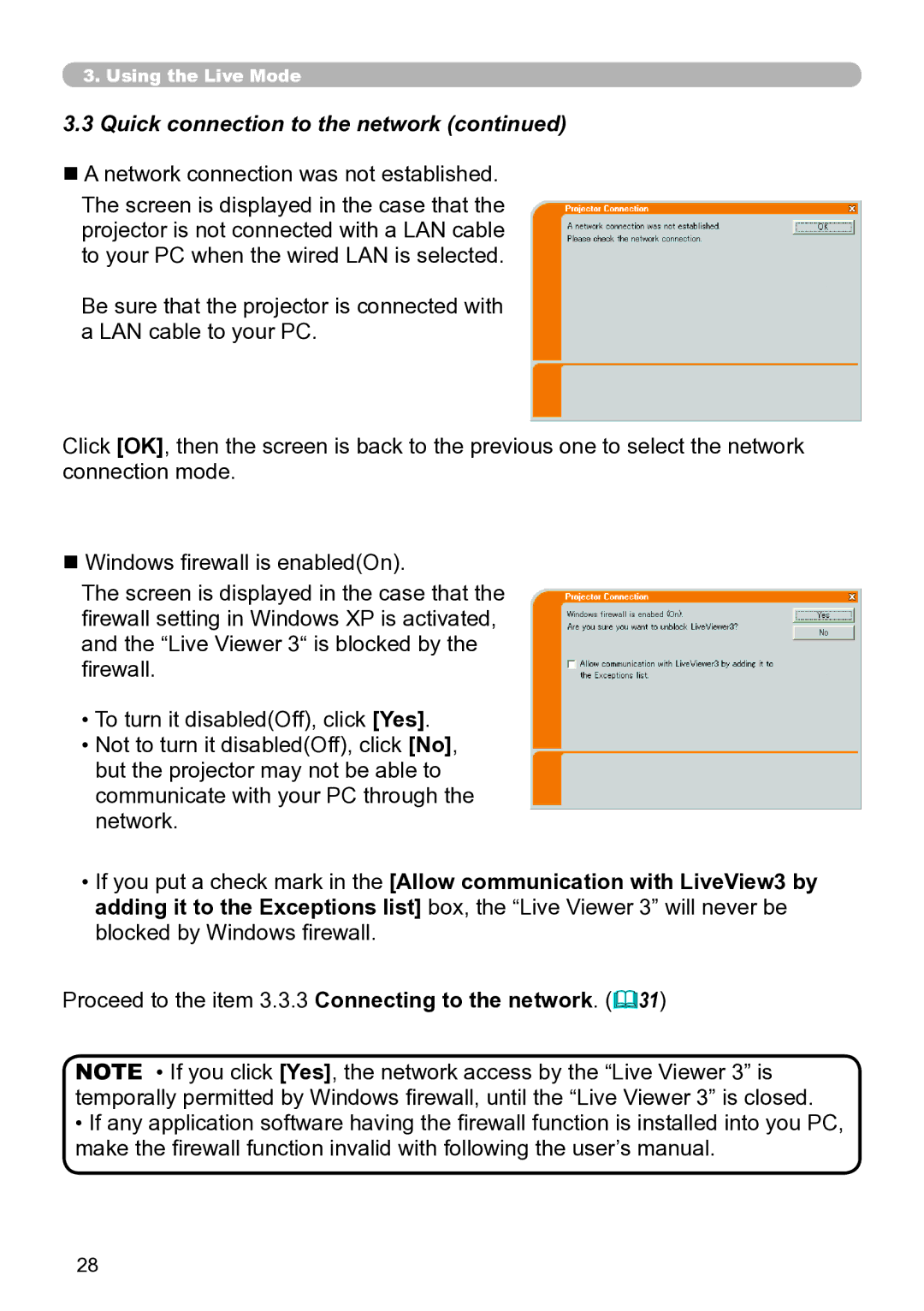 Hitachi CP-X267 user manual Quick connection to the network 