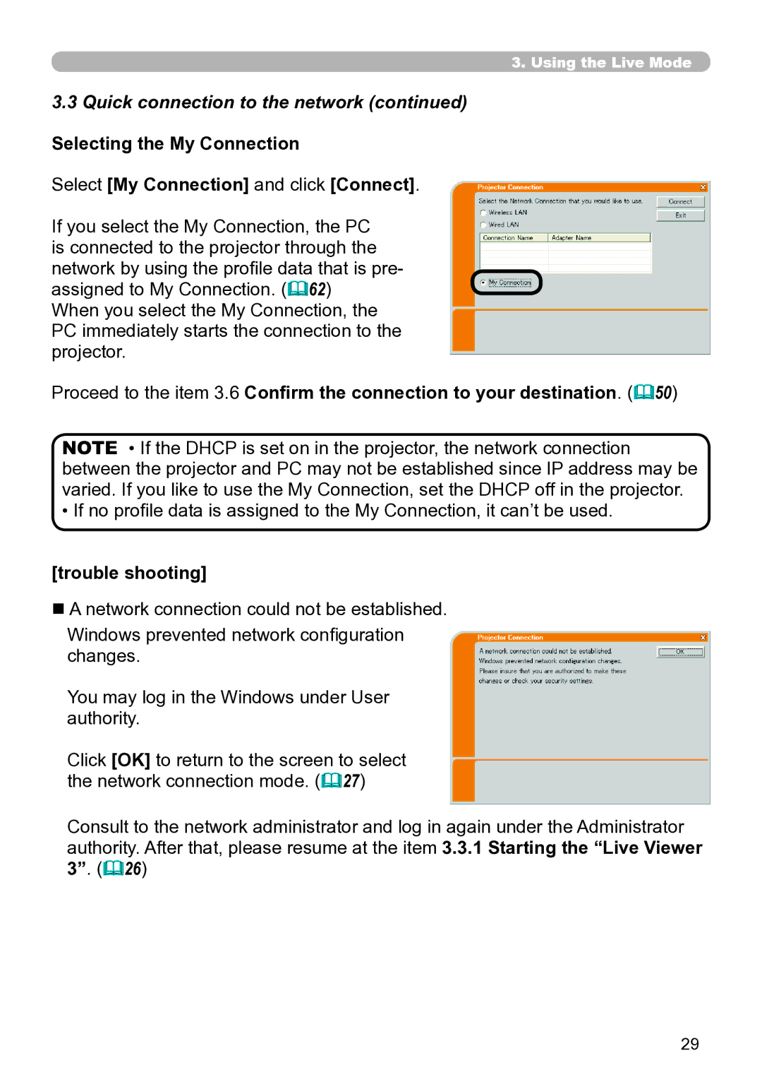 Hitachi CP-X267 user manual Quick connection to the network 