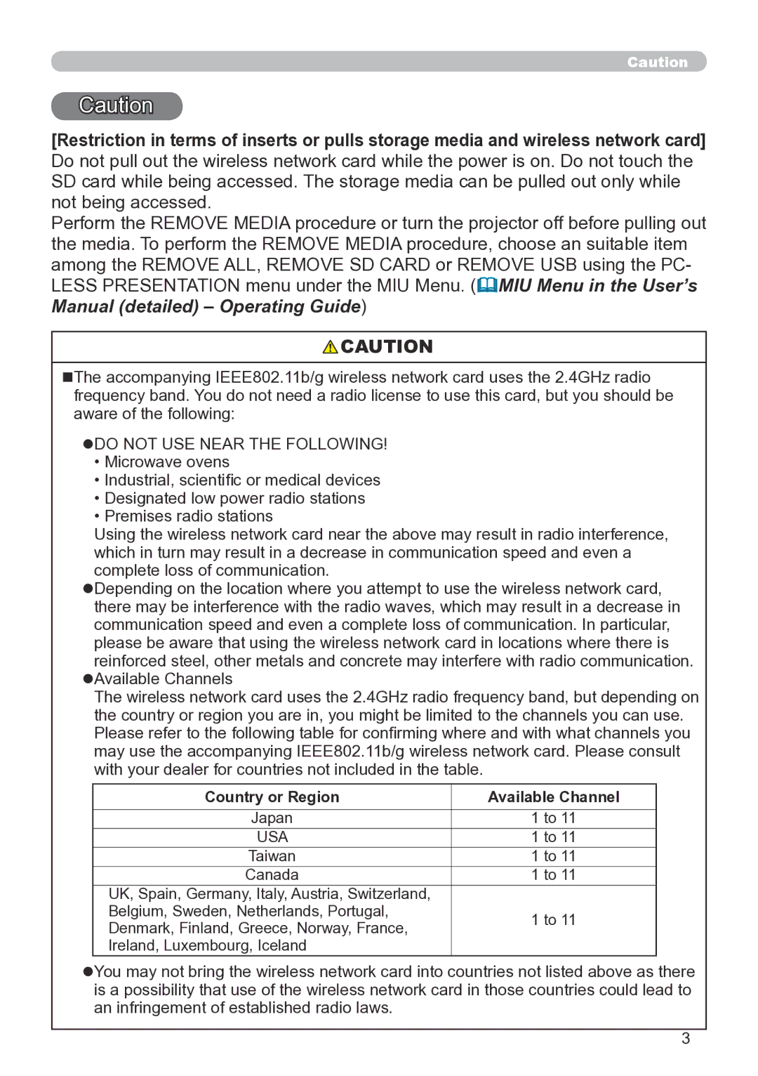 Hitachi CP-X267 user manual DO not USE Near the Following 