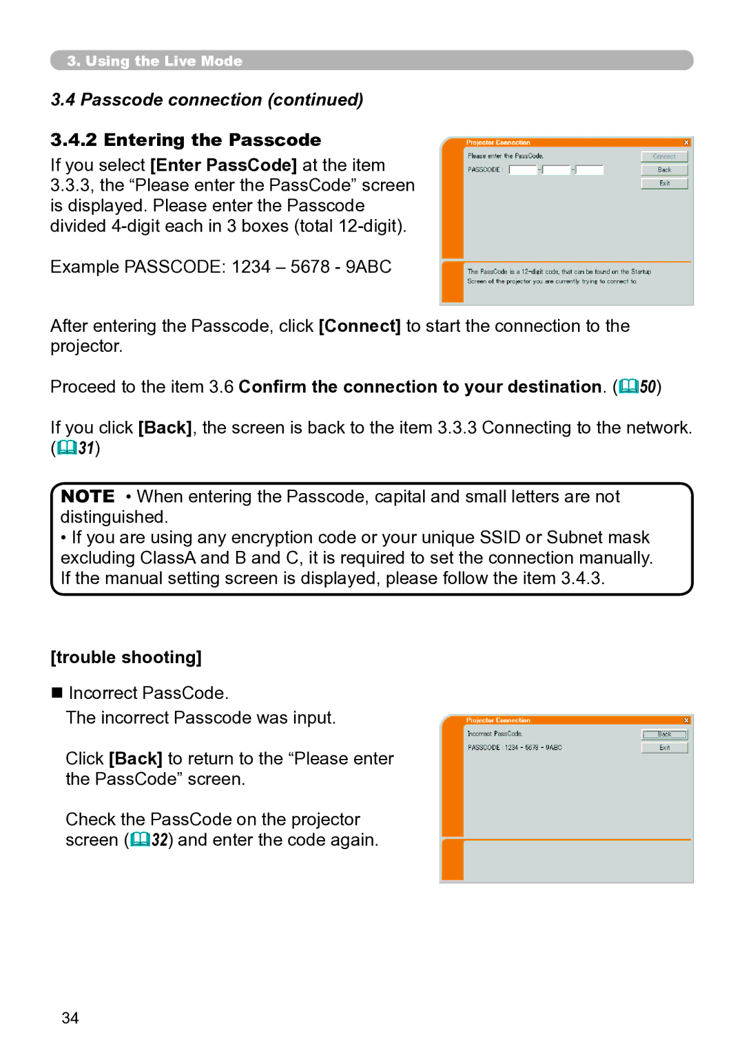 Hitachi CP-X267 user manual Entering the Passcode, Trouble shooting 