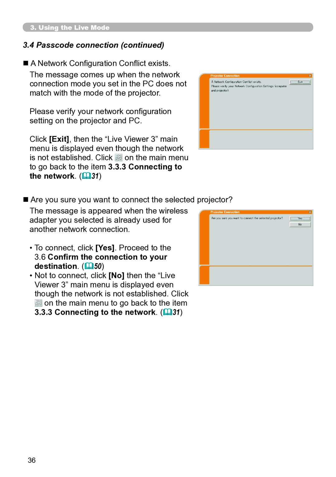 Hitachi CP-X267 user manual Confirm the connection to your destination. 50 