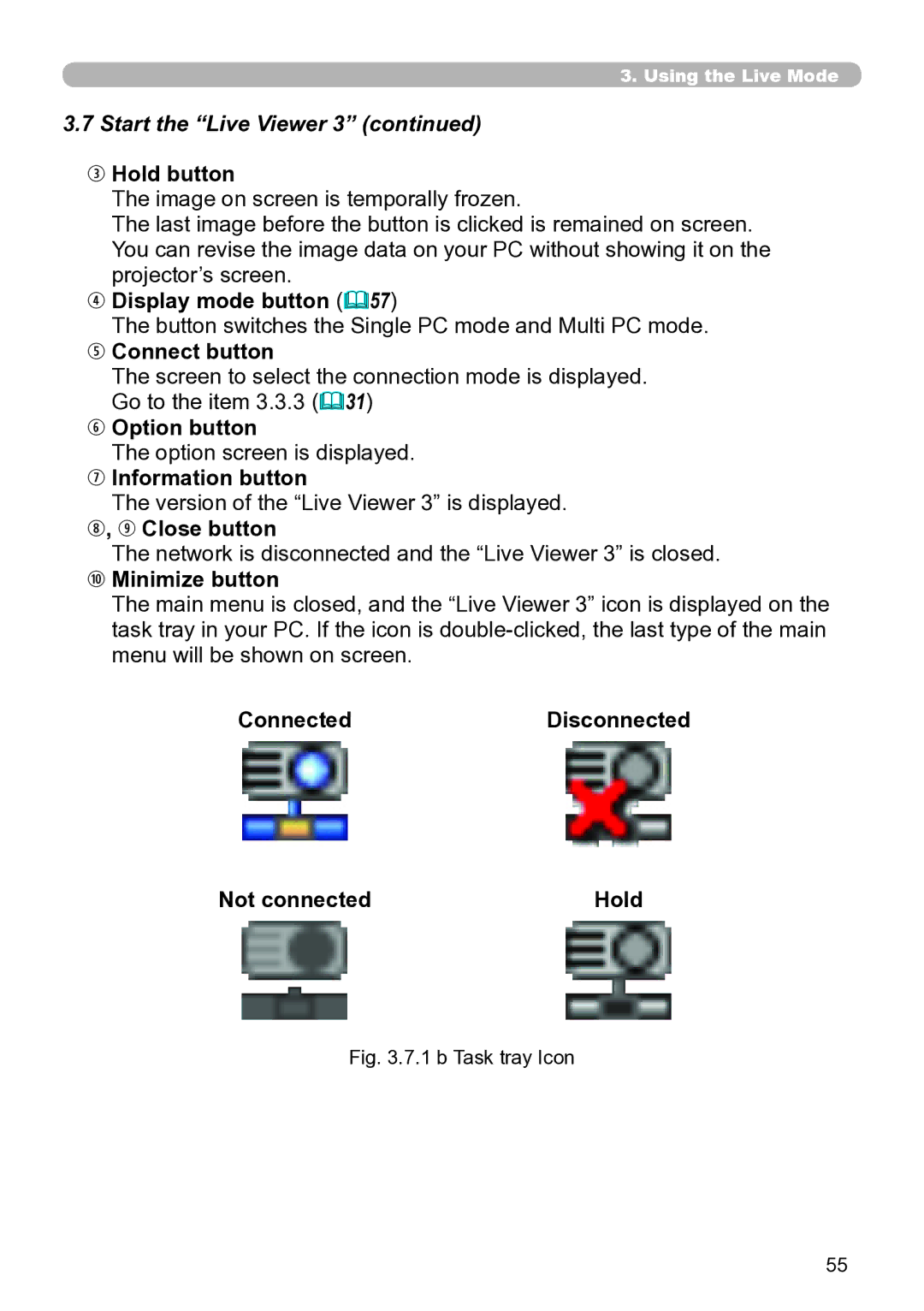 Hitachi CP-X267 user manual Start the Live Viewer 