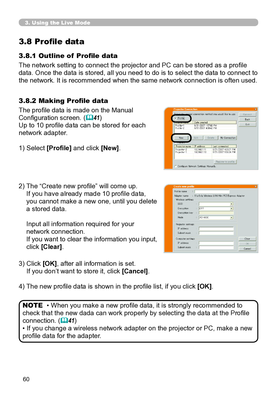 Hitachi CP-X267 user manual Outline of Profile data, Making Profile data 