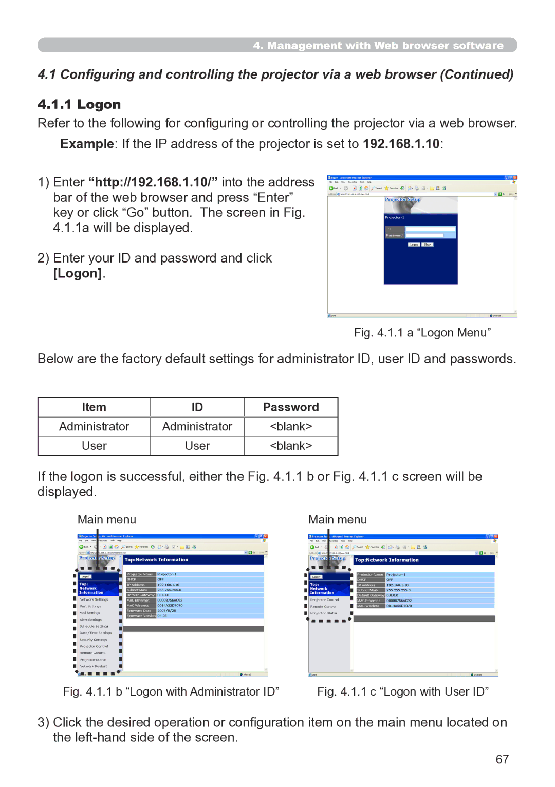 Hitachi CP-X267 user manual Logon, Password 