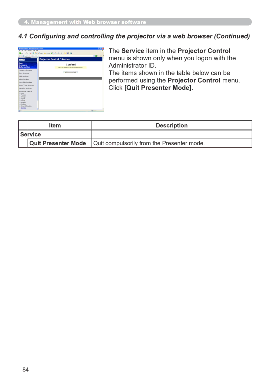 Hitachi CP-X267 user manual Service 