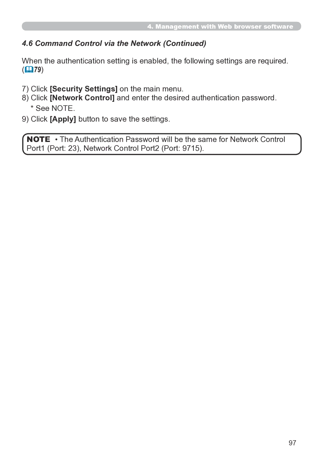 Hitachi CP-X267 user manual Command Control via the Network 