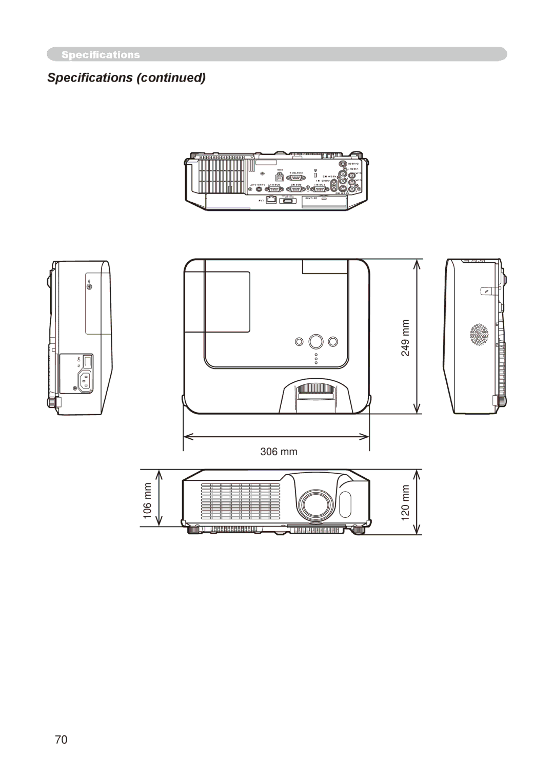 Hitachi CP-X268A user manual Specifications 